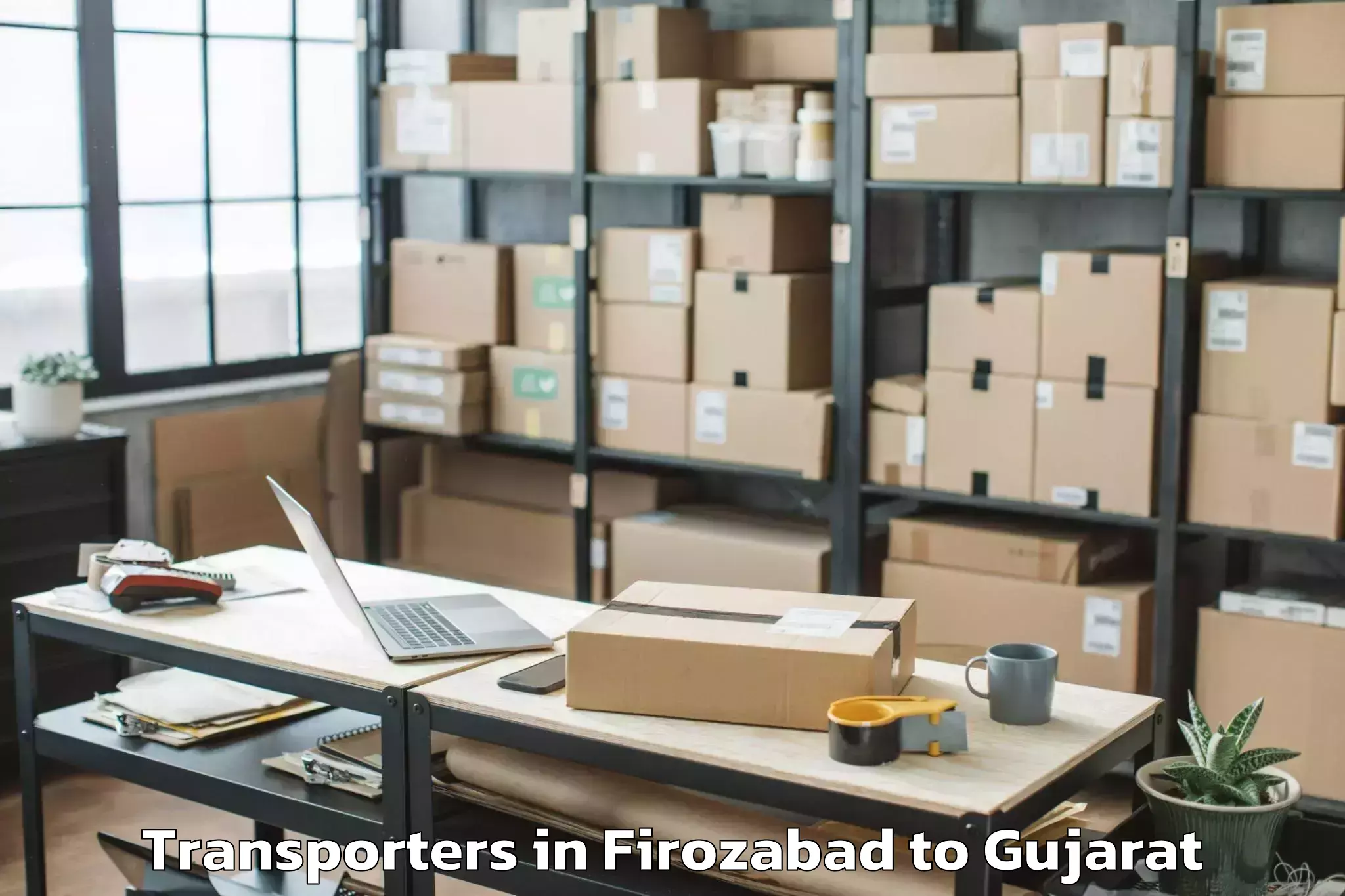 Top Firozabad to Kadodara Transporters Available